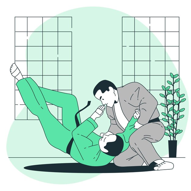 Jiu jitsu concept illustratie