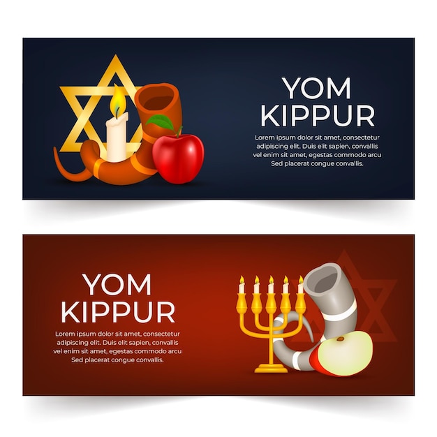 Gratis vector jom kipoer banners sjabloon