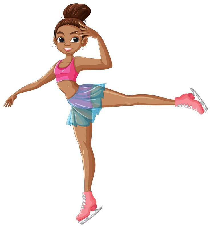 Gratis Vector jong meisje schaatsen