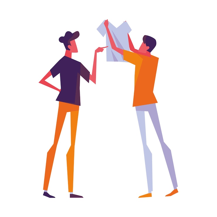 Gratis Vector jonge mannen die een shirtpictogram geïsoleerd houden