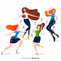 Gratis vector jonge mensen dansen