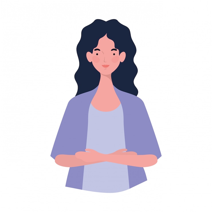 Gratis Vector jonge vrouw in het wit.