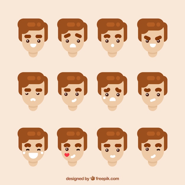 Gratis vector jongen avatars collectie