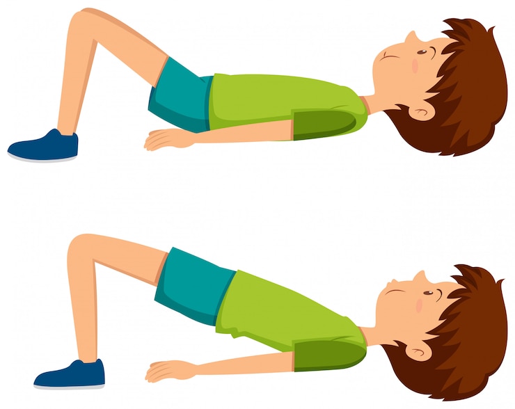 Gratis Vector jongen die heupoefeningen doet
