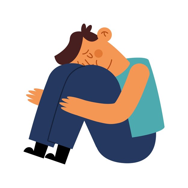 jongen met depressieontwerp