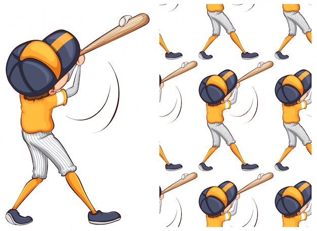 Gratis vector jongen spelen honkbal geïsoleerd op wit