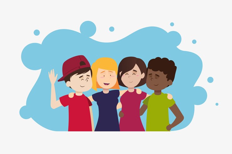 Gratis Vector jongeren brengen samen tijd door