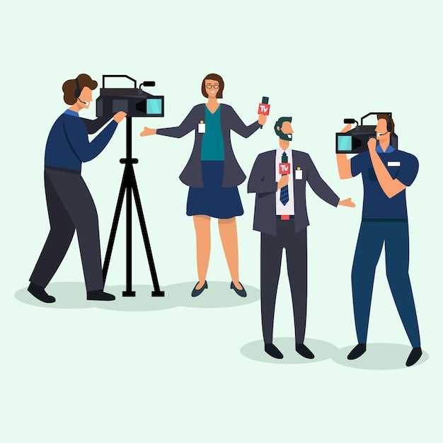 Gratis vector journalist collectie concept