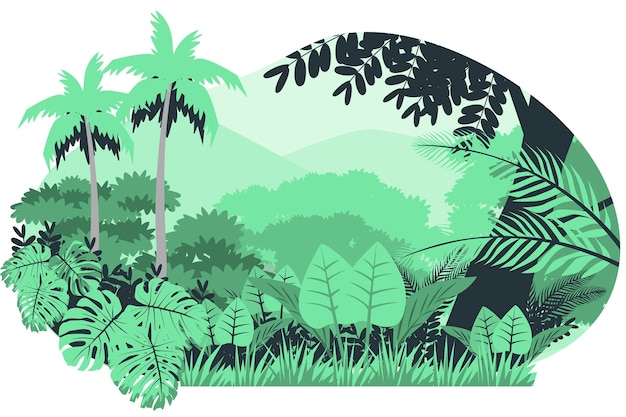 Gratis vector jungle concept illustratie