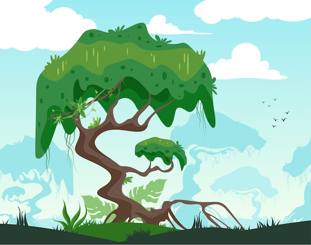 Gratis vector jungle planten illustratie