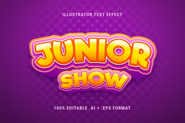 Junior toont teksteffect