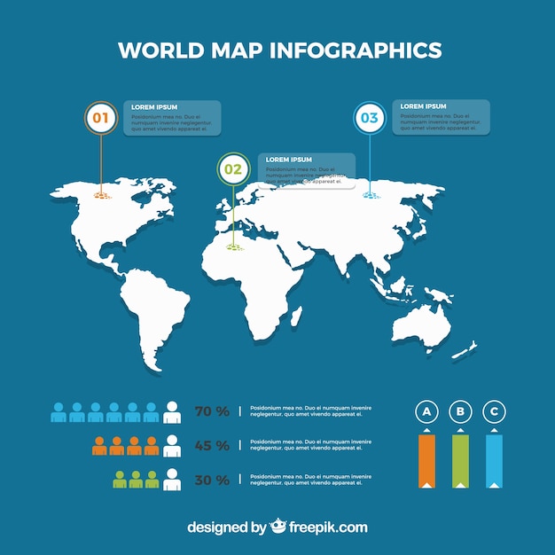 Kaart met infographic elementen