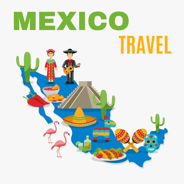 Kaart Mexico achtergrond