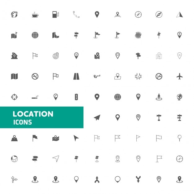 Kaart Pictogrammen en locatie Icons