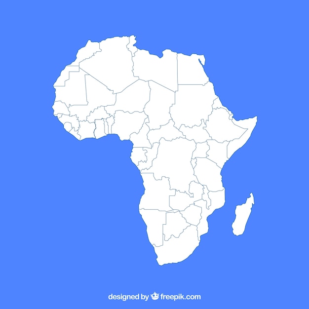 Kaart van Afrika in vlakke stijl