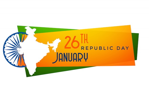 Kaart van de republiekdag van india ontwerp van de banner