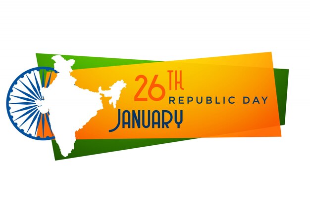 Kaart van de republiekdag van India ontwerp van de banner