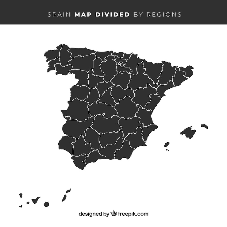 Gratis Vector kaart van spanje