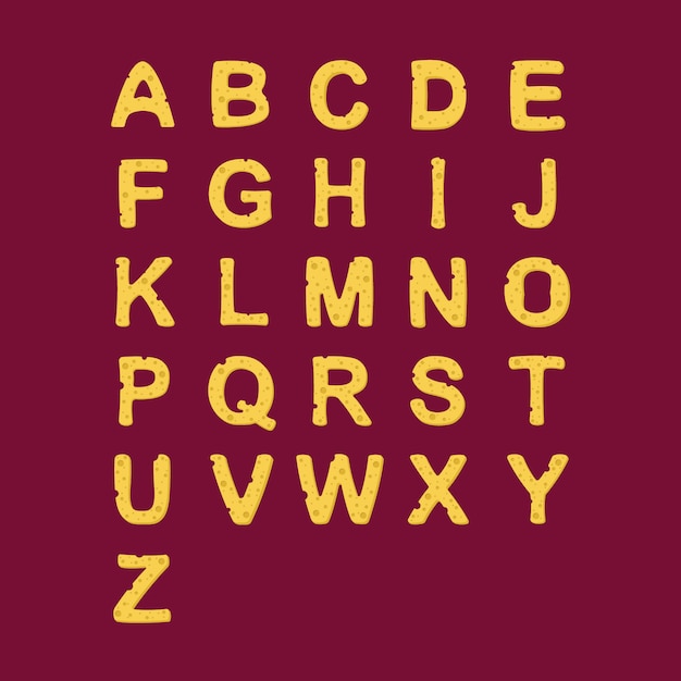 Kaas alfabet ontwerp