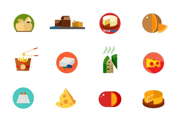 Kaas eten pictogram set