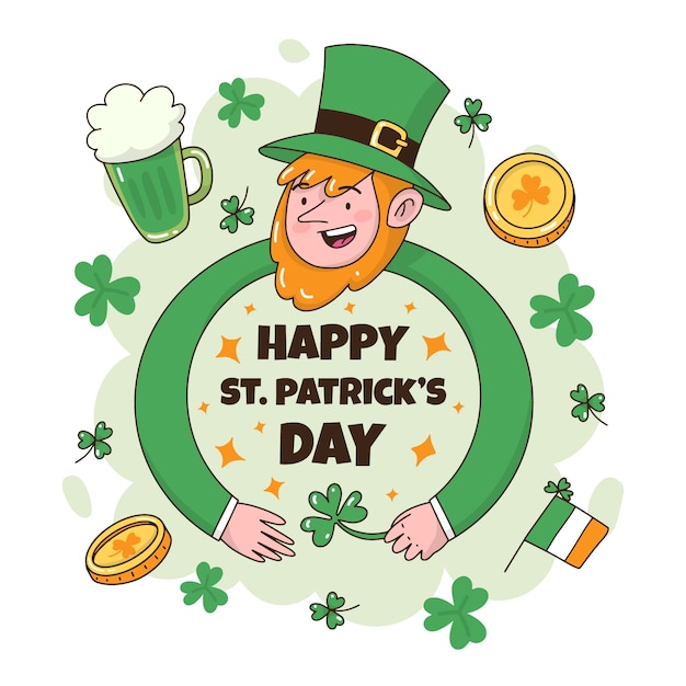 Gratis vector kabouter knuffelen de st. patrick's day festival