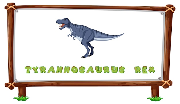 Kadersjabloon met dinosaurussen en tekst tyrannosaurus rex-ontwerp