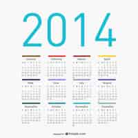 Gratis vector kalender 2014