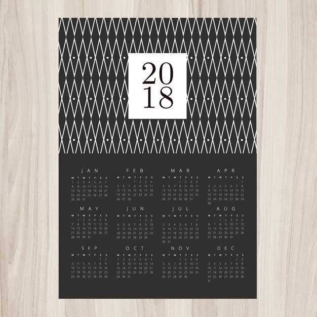 Gratis vector kalender 2018 ontwerp