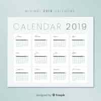 Gratis vector kalender 2019