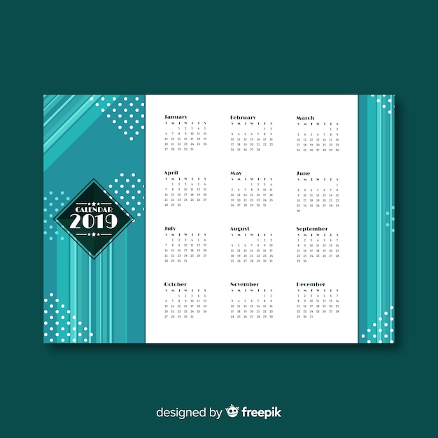 Gratis vector kalender 2019