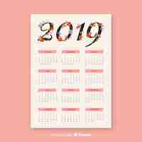 Gratis vector kalender 2019