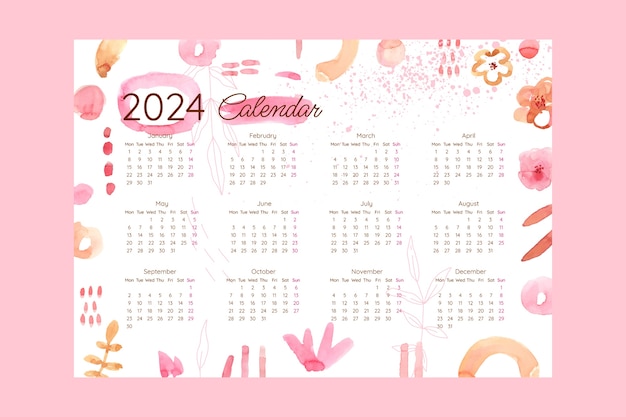 Gratis vector kalender 2024
