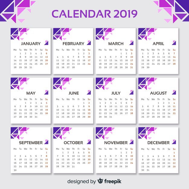 Kalender van 2019