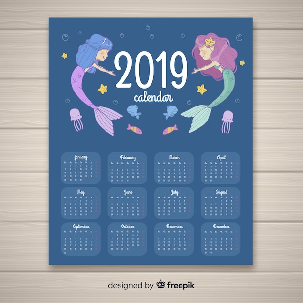 Gratis vector kalender van 2019