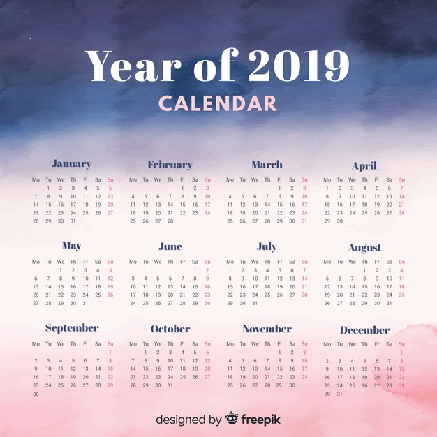 Kalender van 2019