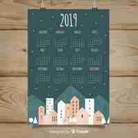 Gratis vector kalender van 2019