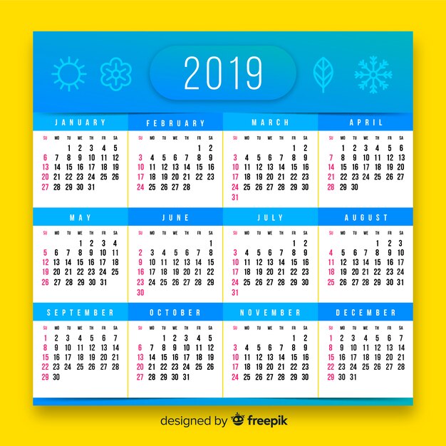 Kalender van 2019