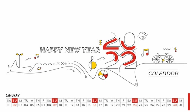 Kalendersjabloon voor 2022 jaar huisstijl planner sjabloonontwerp.