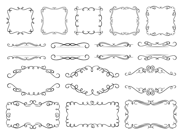 Gratis vector kalligrafie bloeit frames