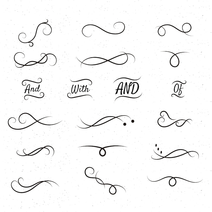 Gratis Vector kalligrafische assemblage van bruiloft pictogrammen