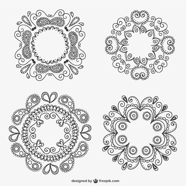 Kalligrafische bloemen frames