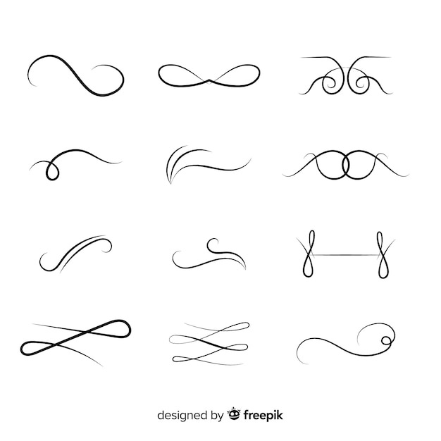 Gratis vector kalligrafische bruiloft sieraad set