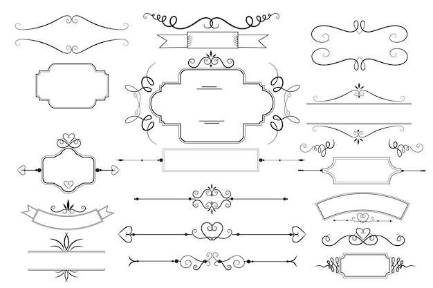 Kalligrafische decoratieve elementenset