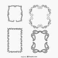 Gratis vector kalligrafische frames pakken