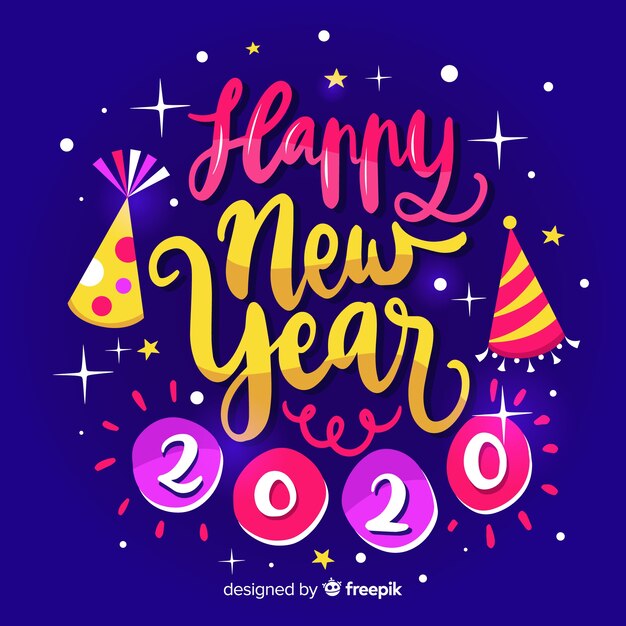 Kalligrafische gelukkig nieuwjaar 2020