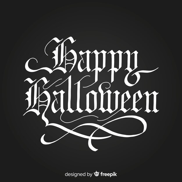 Kalligrafische happy halloween belettering