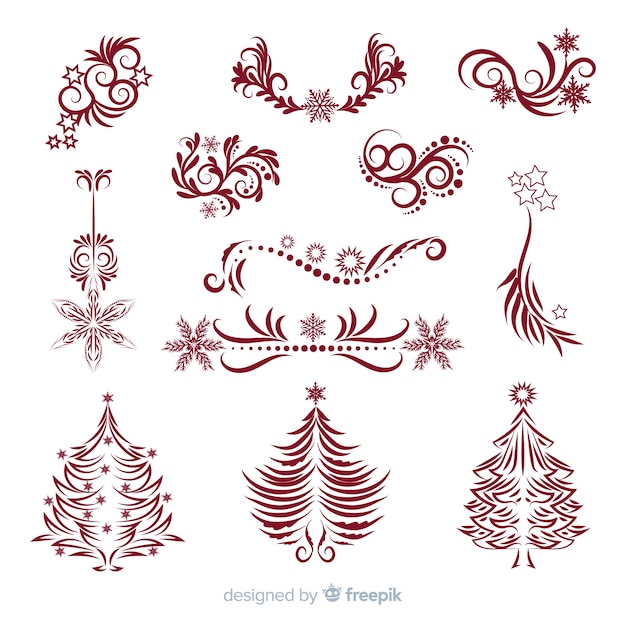 Gratis vector kalligrafische kerstdecoratie