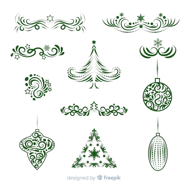 Gratis vector kalligrafische kerstdecoratie