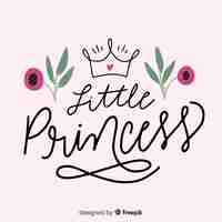 Gratis vector kalligrafische prinses achtergrond