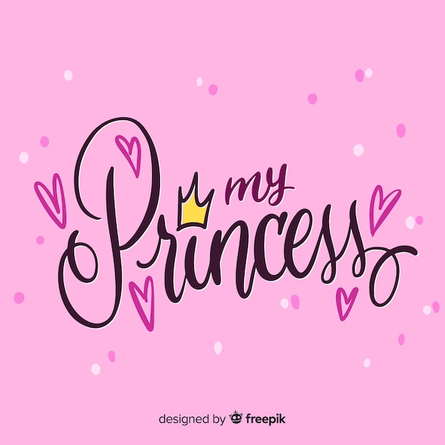 Gratis vector kalligrafische roze prinses achtergrond